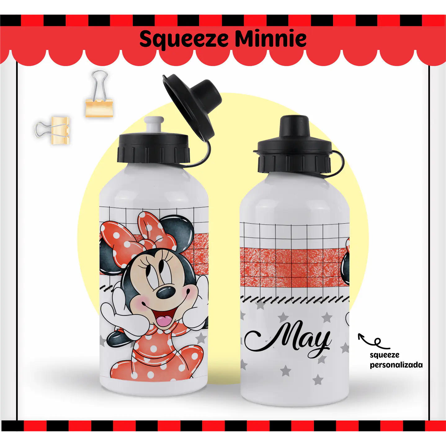 Kit Digital Encadernação Minnie Vermelha- Volta às Aulas 8