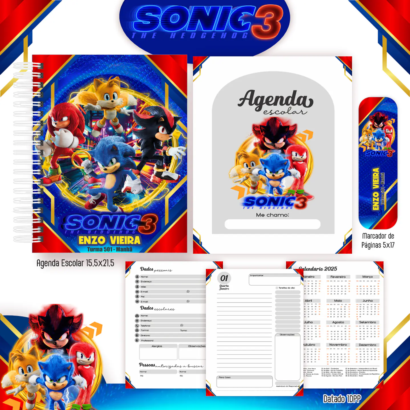 Kit Digital Encadernação Sonic 3 - Completo  3