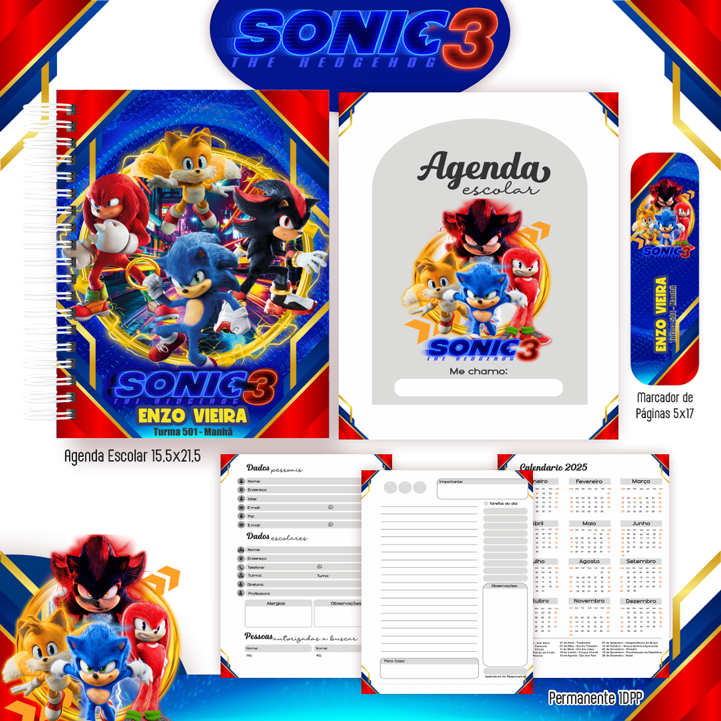 Kit Digital Encadernação Sonic 3 - Completo  4