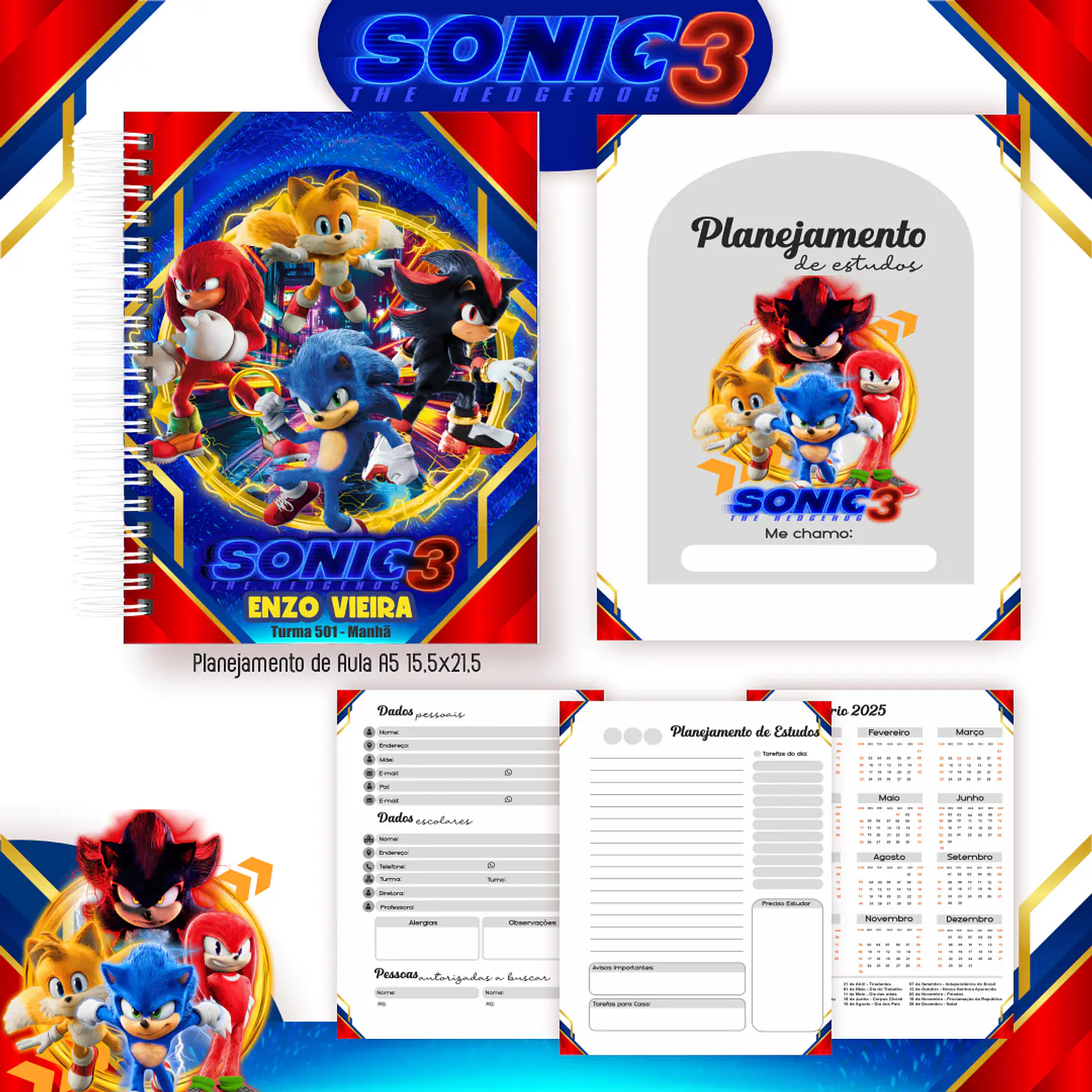 Kit Digital Encadernação Sonic 3 - Completo  7