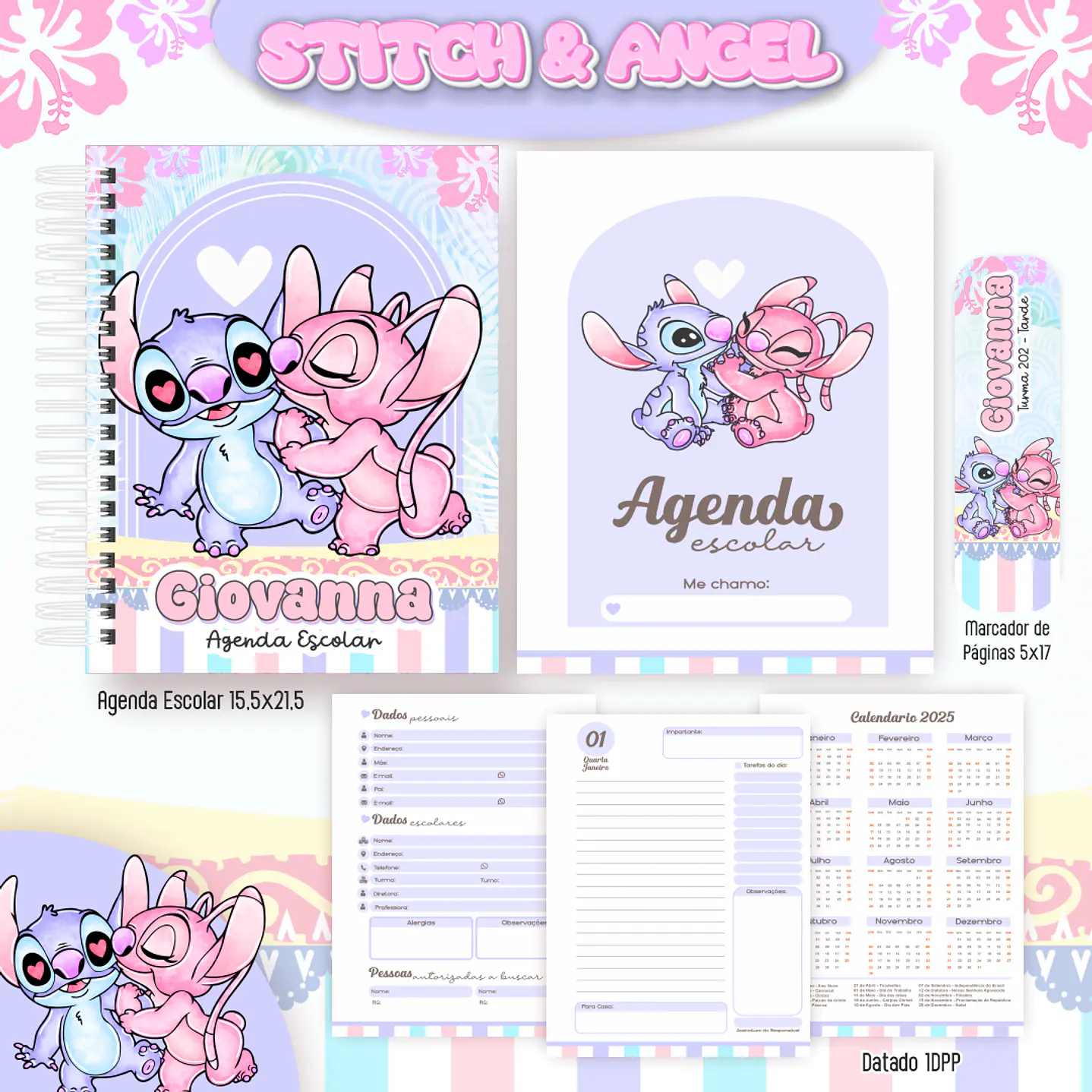 Kit Digital Encadernação Stitch e Angel  - Completo   3