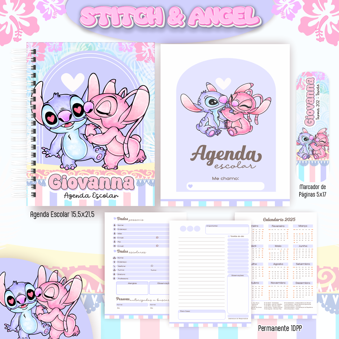 Kit Digital Encadernação Stitch e Angel  - Completo   4