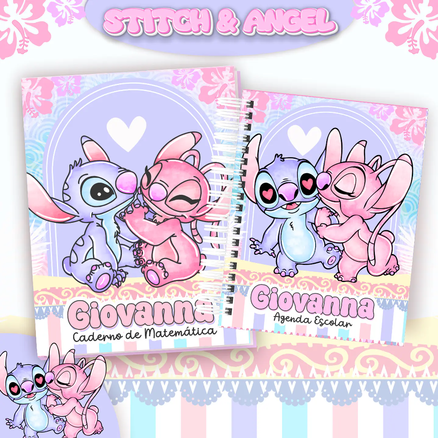 Kit Digital Encadernação Stitch e Angel  - Completo   8