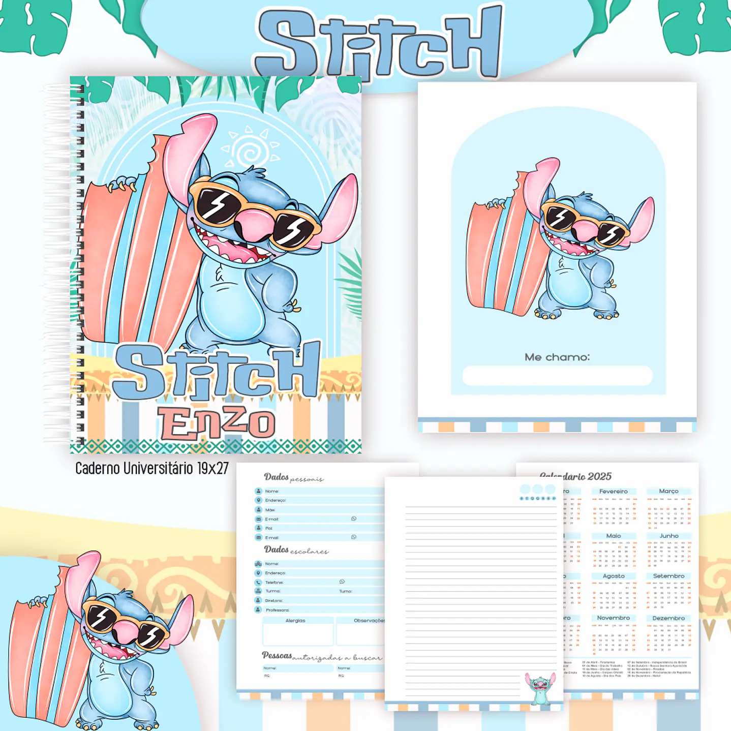 Kit Digital Encadernação Stitch - Completo    4