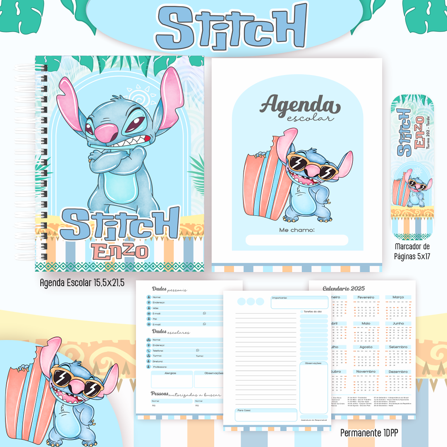 Kit Digital Encadernação Stitch - Completo    5