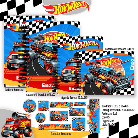 Kit Digital Encadernação Hotweels - Completo  