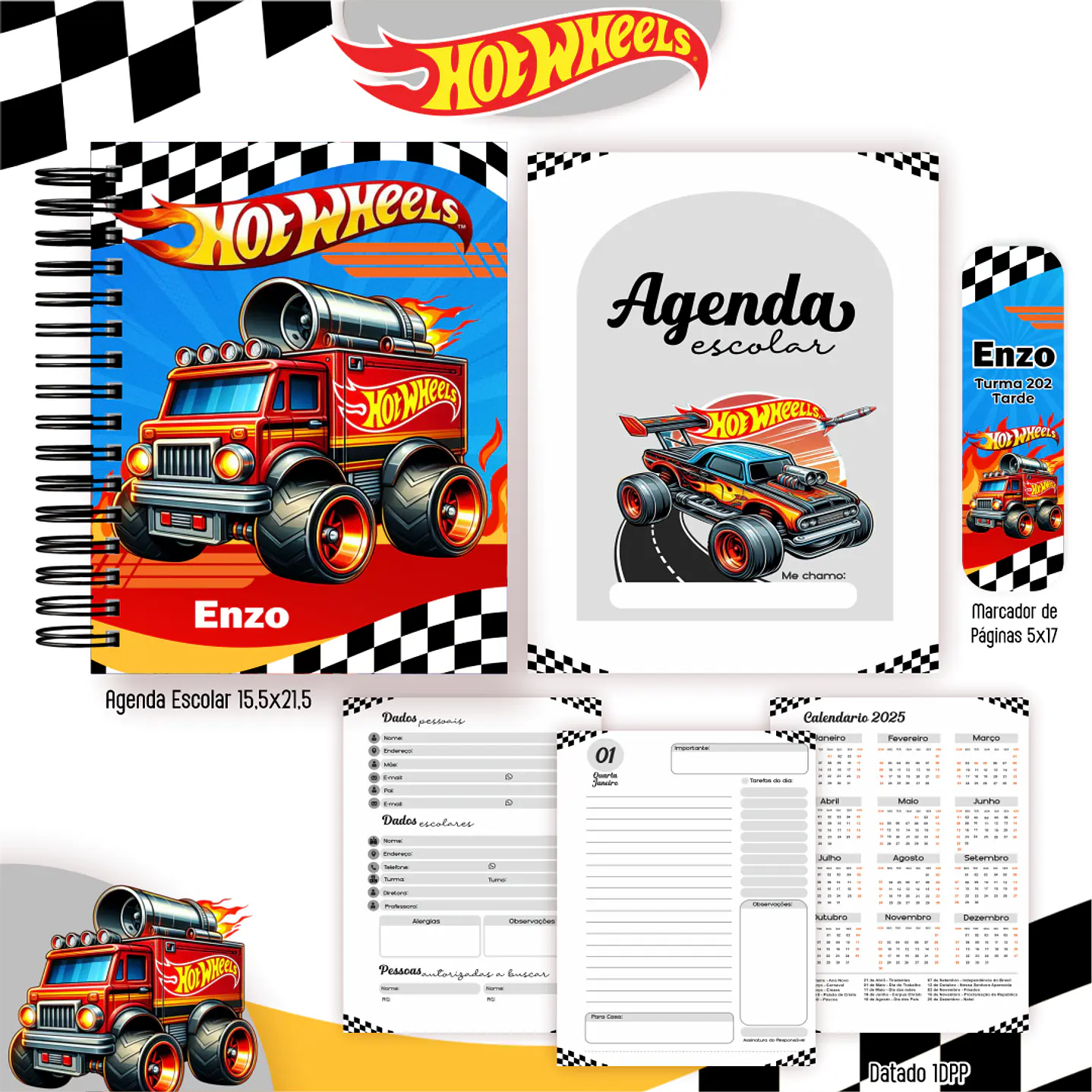 Kit Digital Encadernação Hotweels - Completo   3
