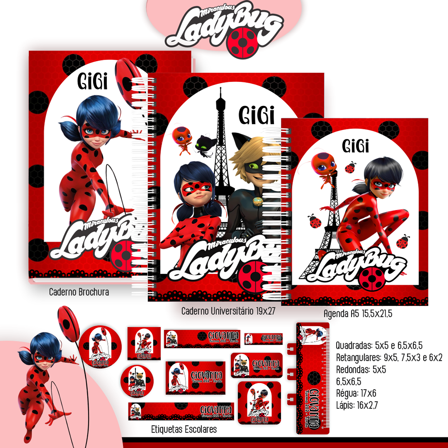 Kit Digital Encadernação Lady Bug - Completo 2