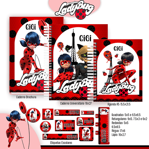Kit Digital Encadernação Lady Bug - Completo
