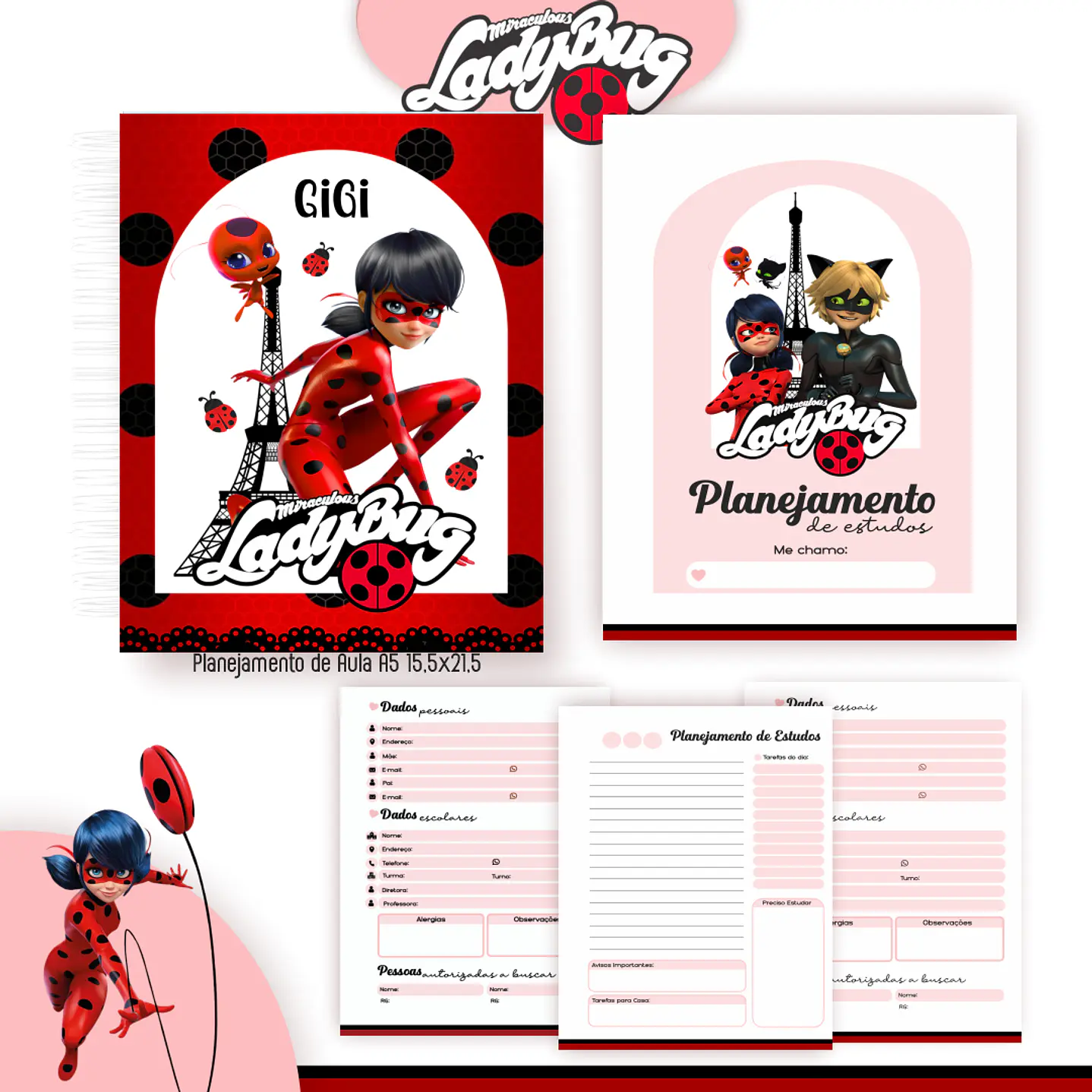 Kit Digital Encadernação Lady Bug - Completo 3