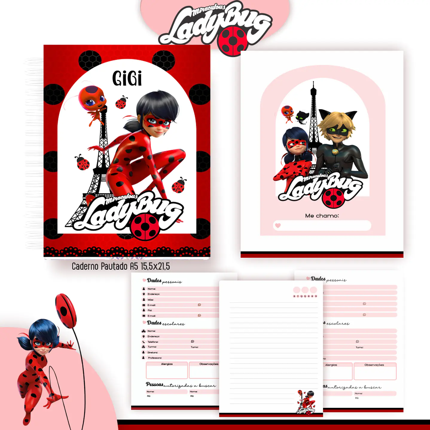 Kit Digital Encadernação Lady Bug - Completo 4