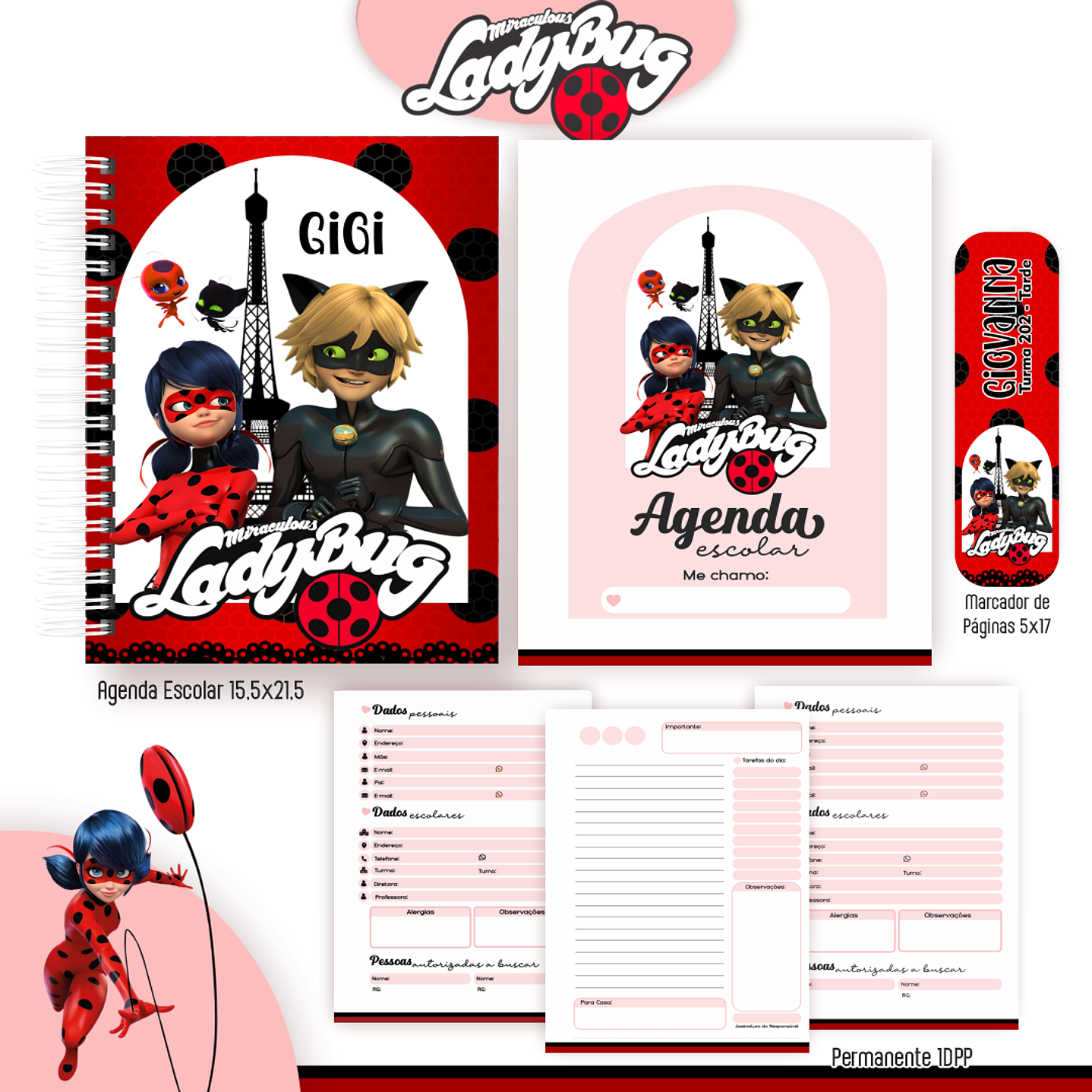 Kit Digital Encadernação Lady Bug - Completo 6