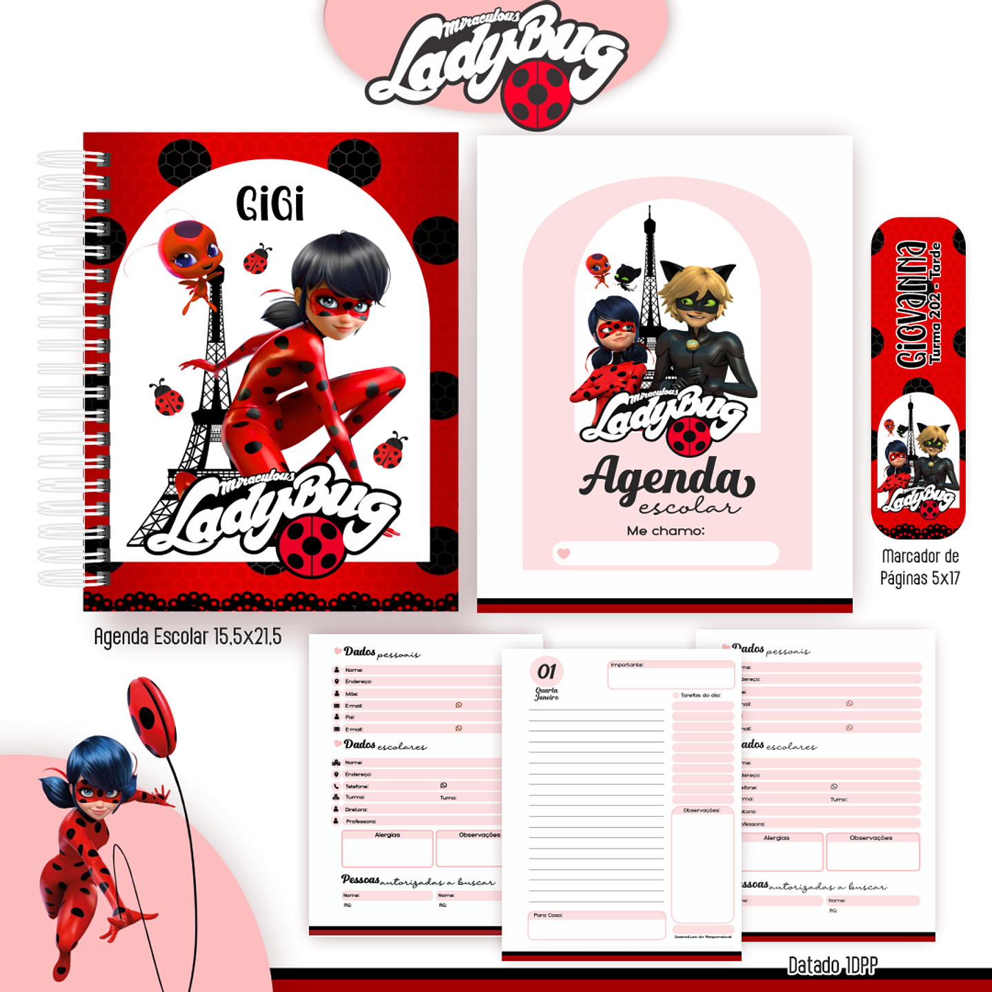 Kit Digital Encadernação Lady Bug - Completo 7