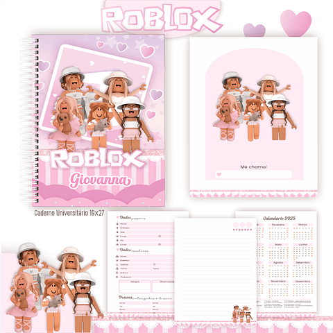 Kit Digital Encadernação Roblox Menina - Completo 