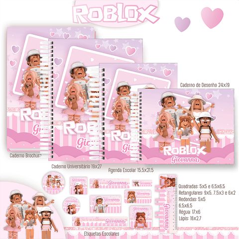 Kit Digital Encadernação Roblox Menina - Completo 