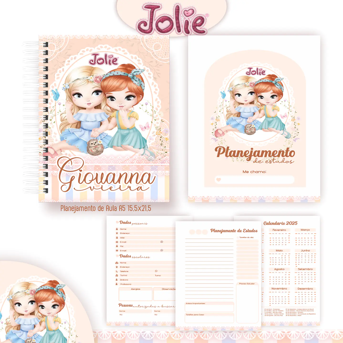 Kit Digital Encadernação Jolie - Completo  2