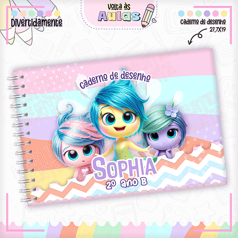 Kit Digital Encadernação Divertida Mente Menina - Volta às Aulas 