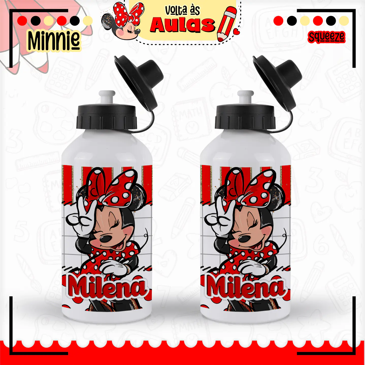 Kit Digital Encadernação Minnie Vermelha  - Volta às Aulas  12