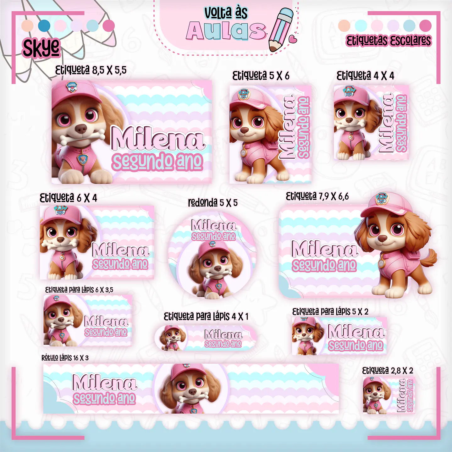 Kit Digital Encadernação Skye - Volta às Aulas 14