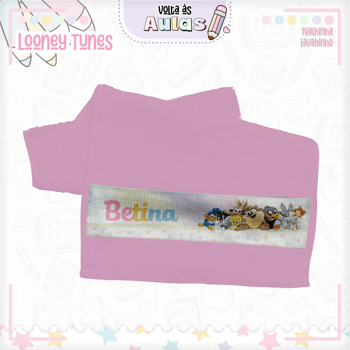 Kit Digital Encadernação Looney Tunes - Volta às Aulas  15