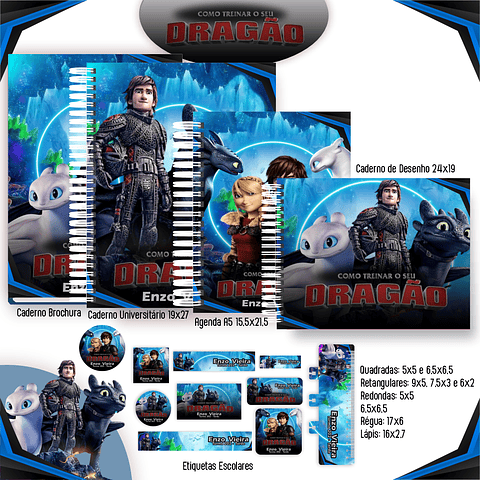 Kit Digital Encadernação Como Treinar o Seu Dragão - Completo  