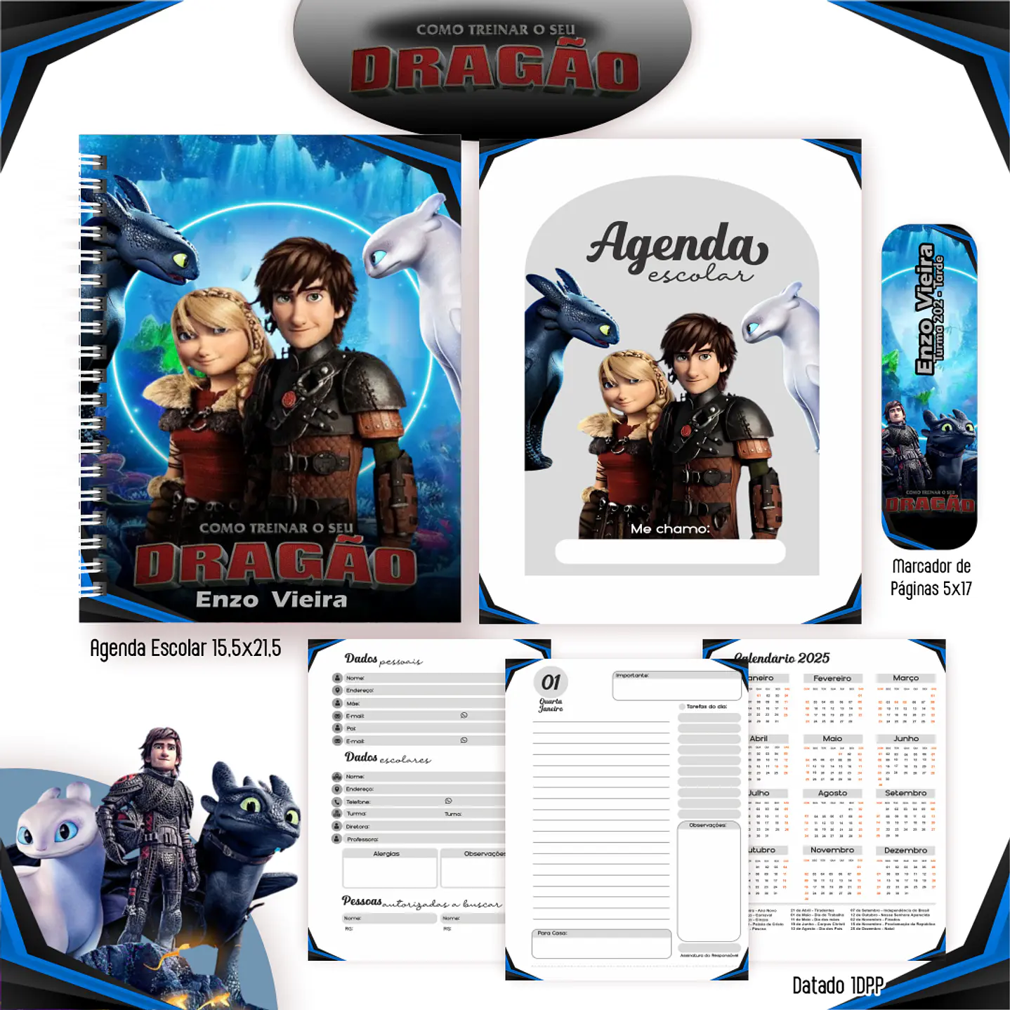Kit Digital Encadernação Como Treinar o Seu Dragão - Completo   2