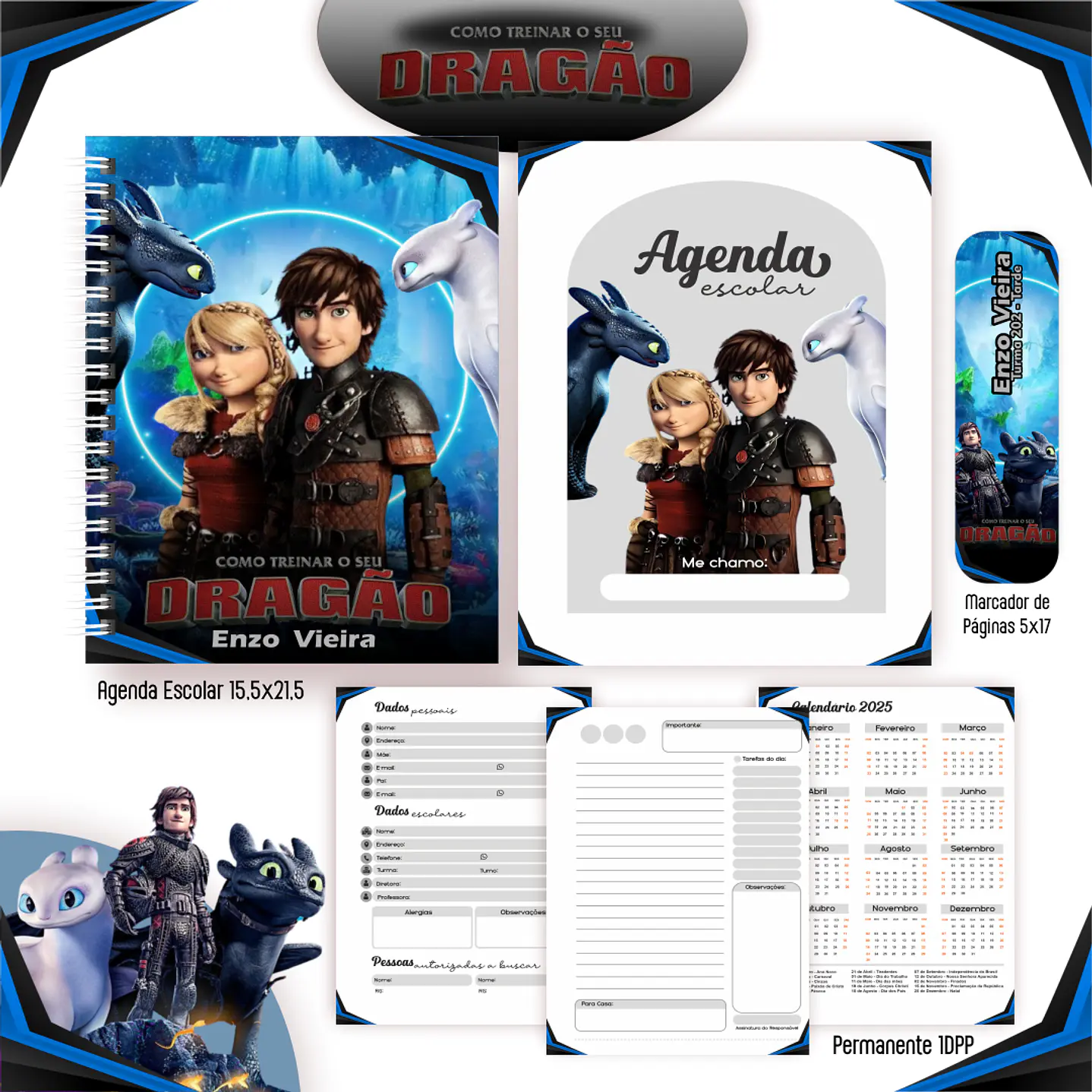 Kit Digital Encadernação Como Treinar o Seu Dragão - Completo   3