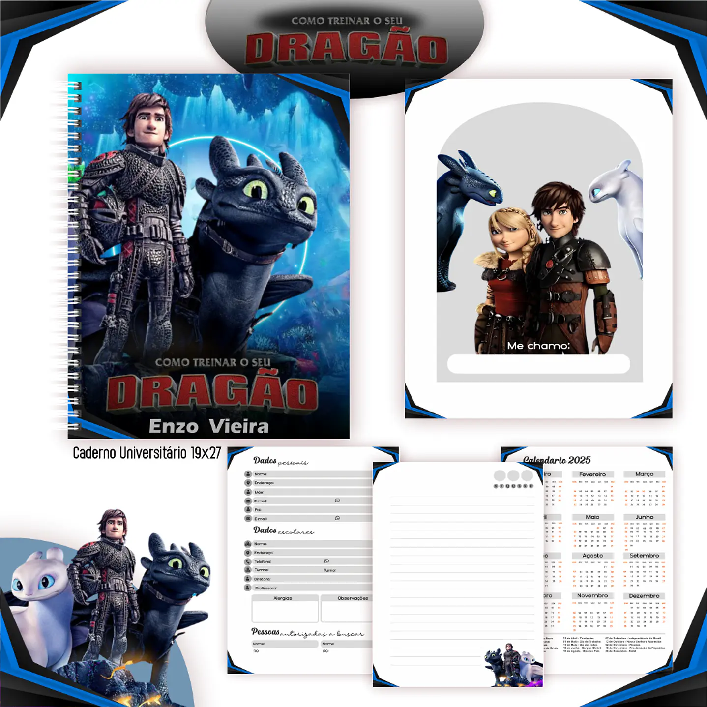 Kit Digital Encadernação Como Treinar o Seu Dragão - Completo   4