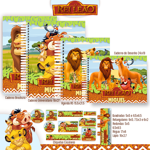 Kit Digital Encadernação Rei Leão - Completo 