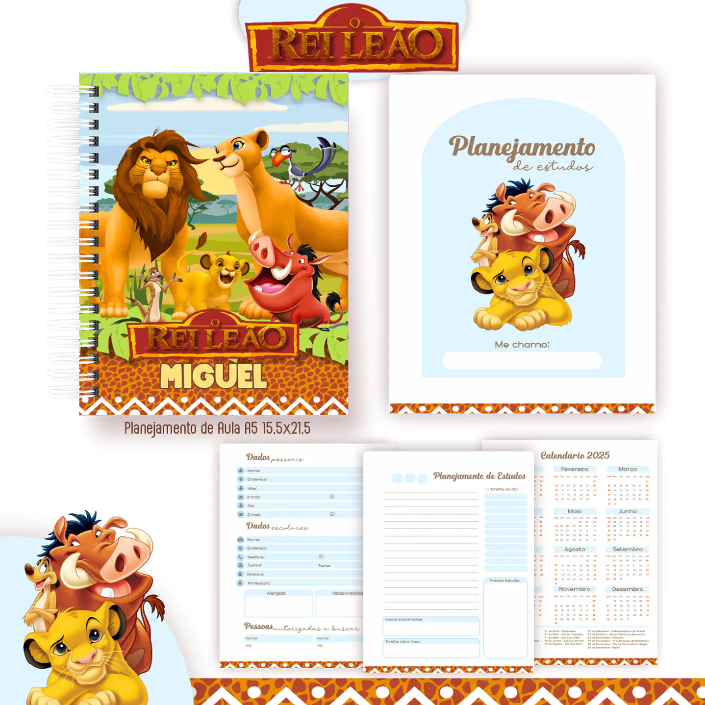 Kit Digital Encadernação Rei Leão - Completo  2