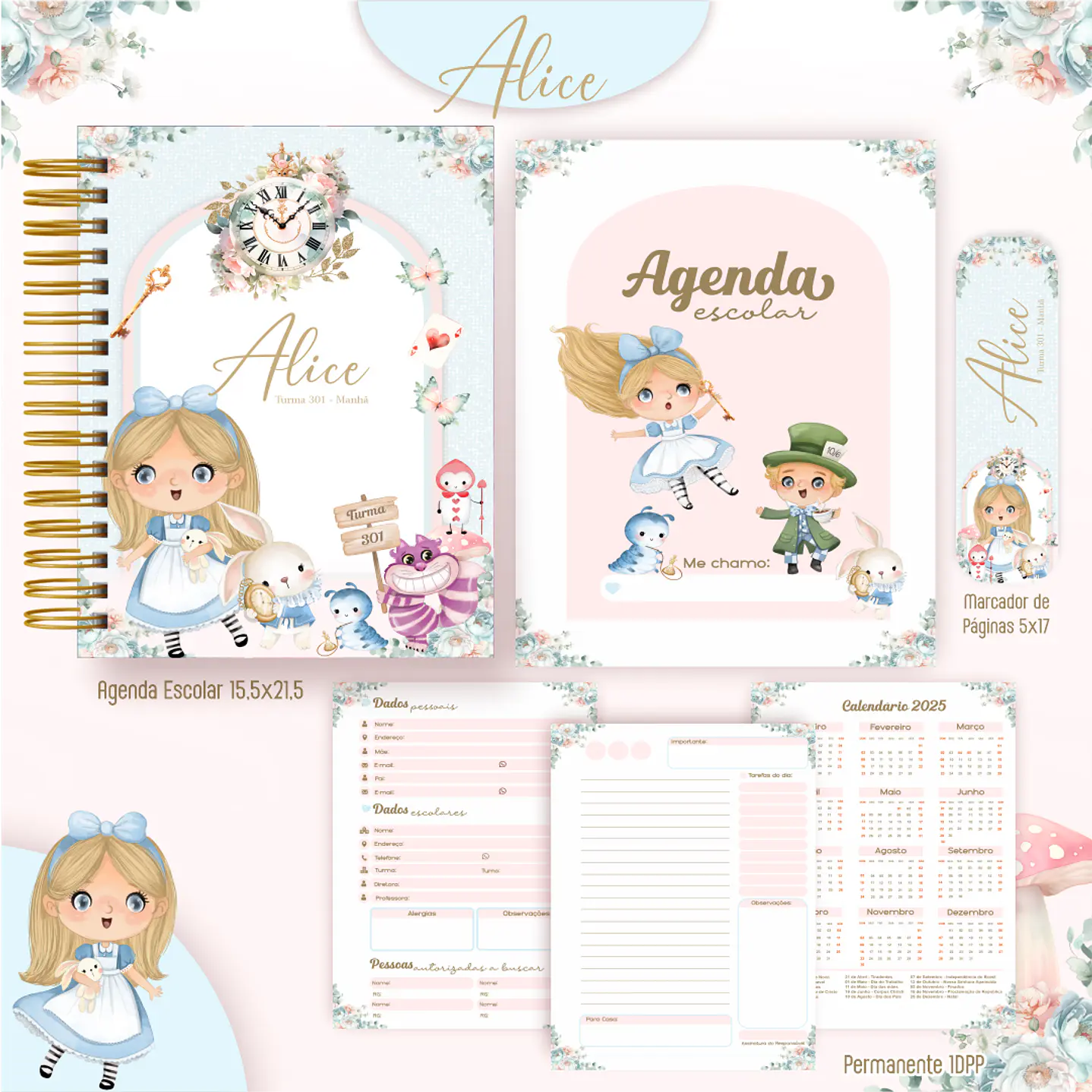 Kit Digital Encadernação Alice - Completo  4