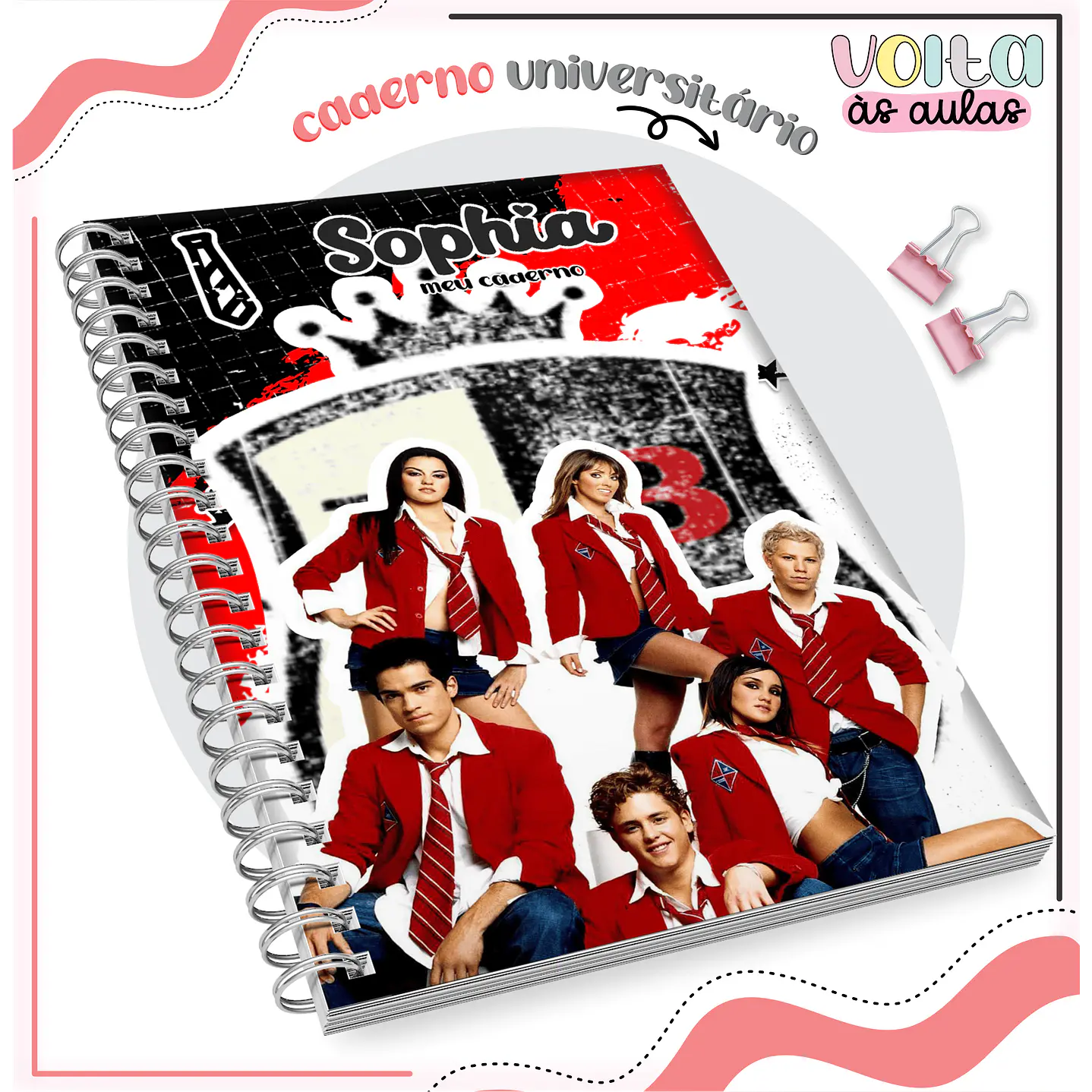 Kit Digital Encadernação Rebelde - Volta às Aulas  5