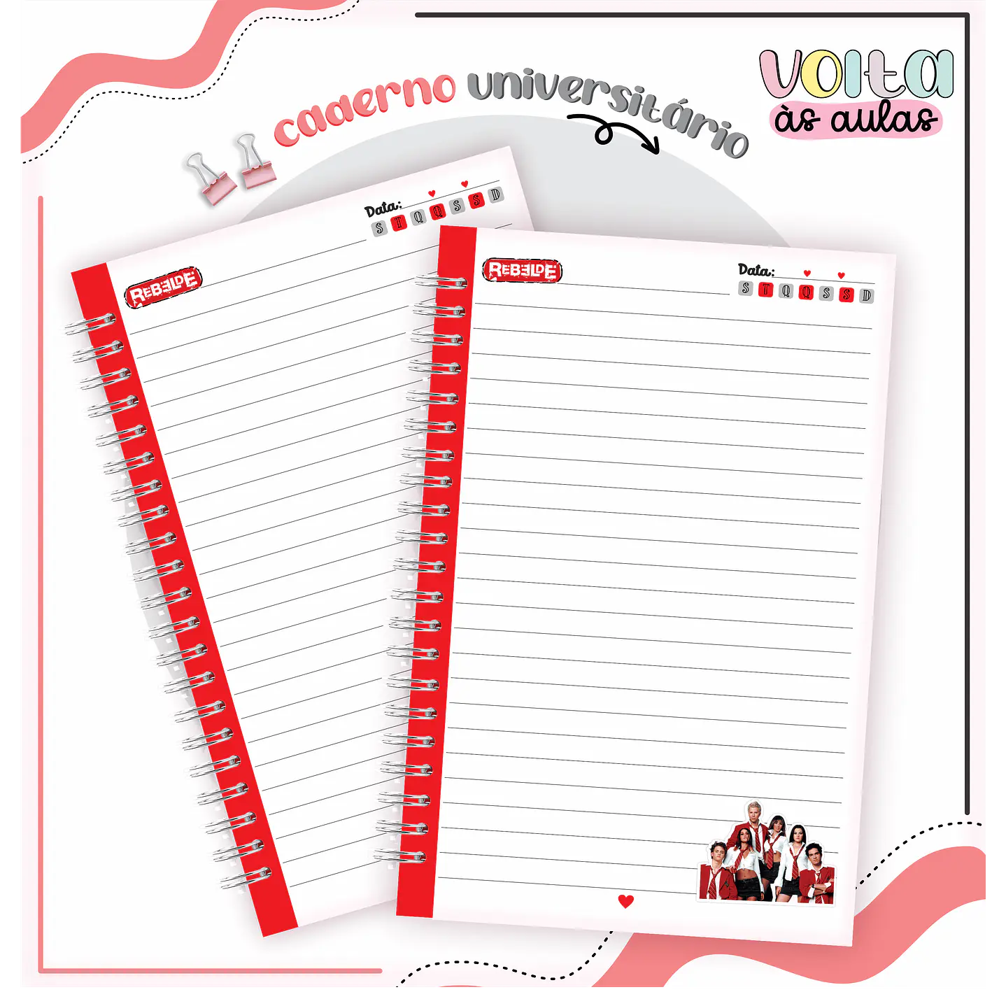 Kit Digital Encadernação Rebelde - Volta às Aulas  6