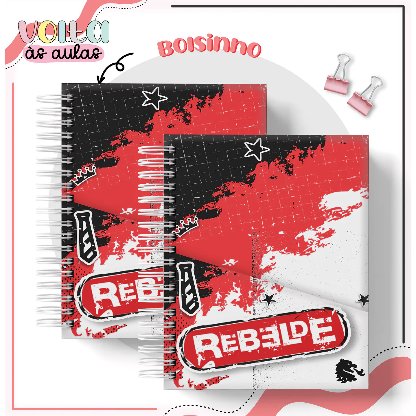 Kit Digital Encadernação Rebelde - Volta às Aulas  12