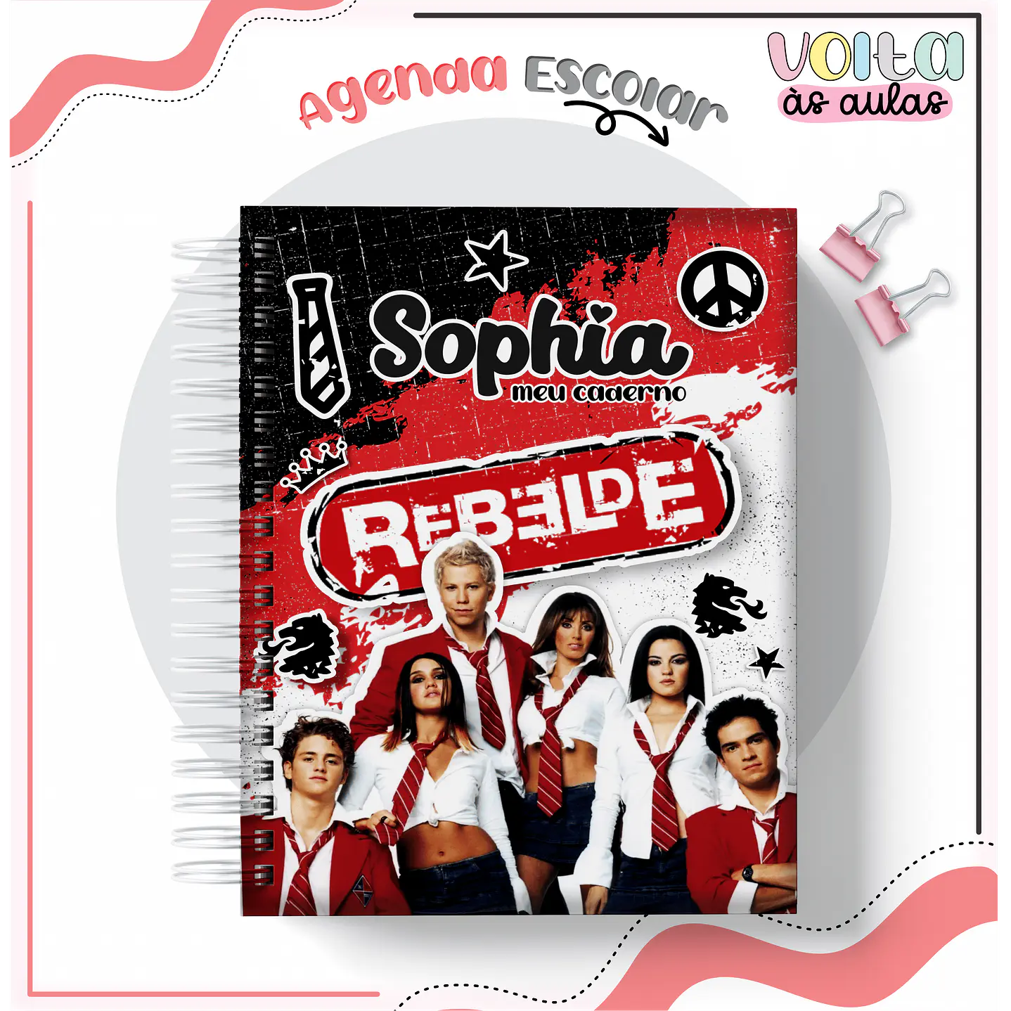 Kit Digital Encadernação Rebelde - Volta às Aulas  13