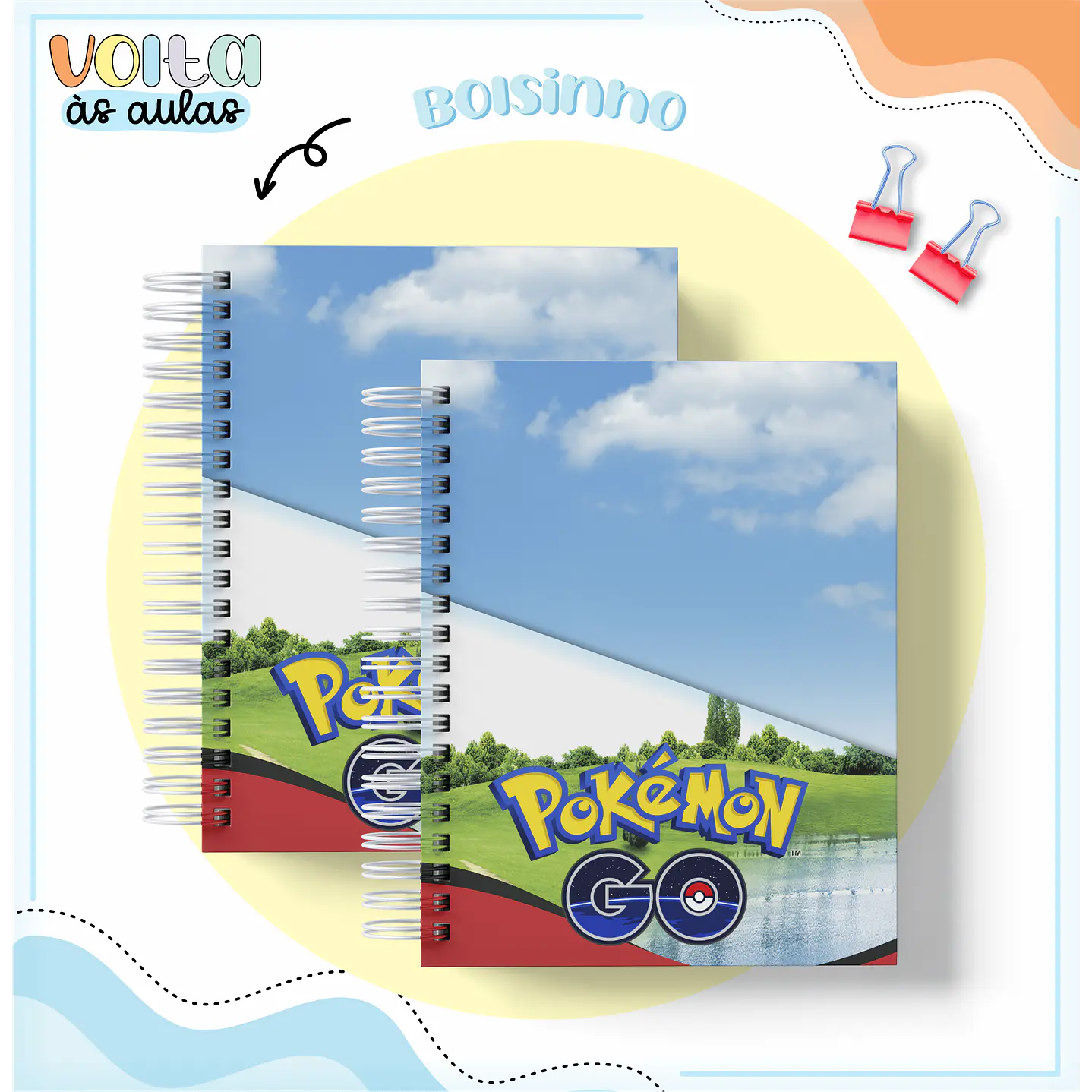 Kit Digital Encadernação Pokémon GO - Volta às Aulas  12