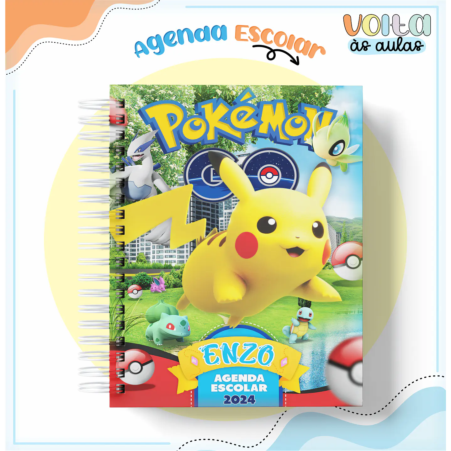 Kit Digital Encadernação Pokémon GO - Volta às Aulas  11