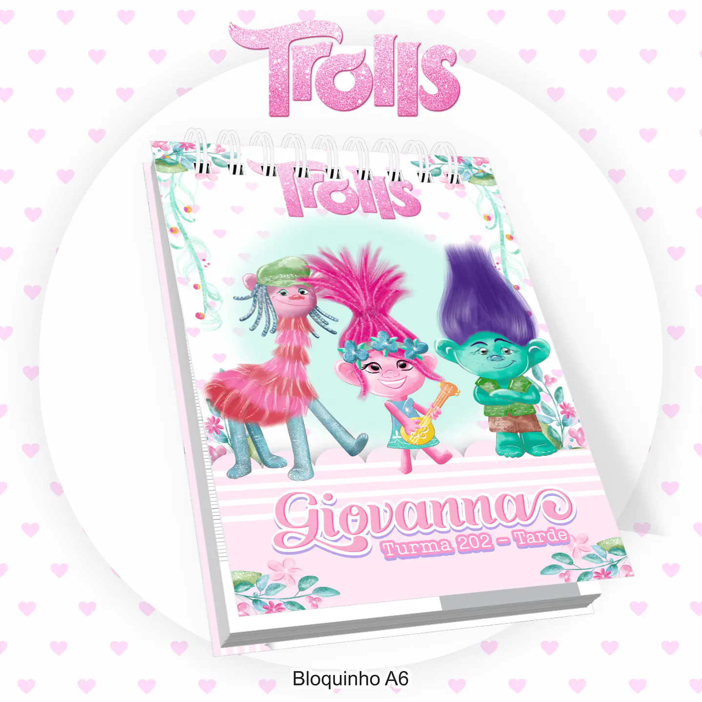 Kit Digital Encadernação Trolls - Volta às Aulas Completo  3