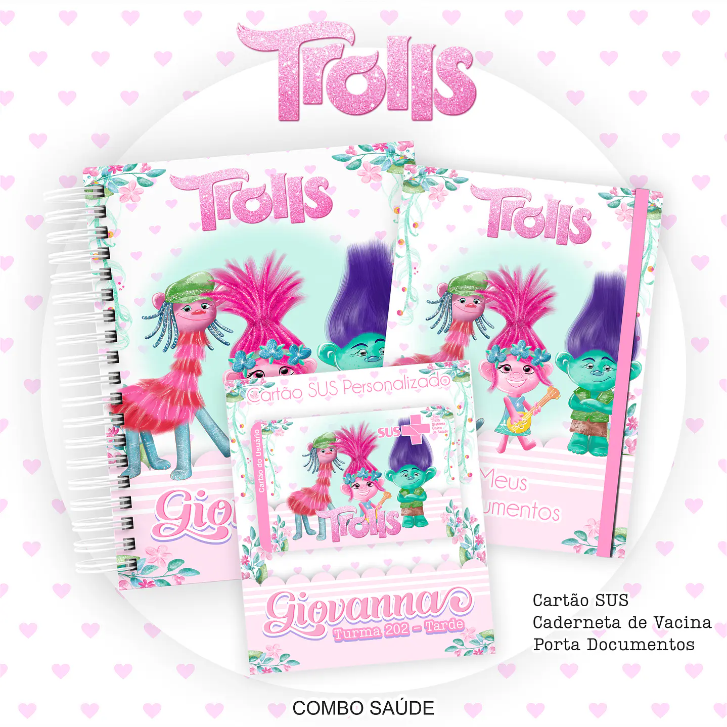 Kit Digital Encadernação Trolls - Volta às Aulas Completo  8