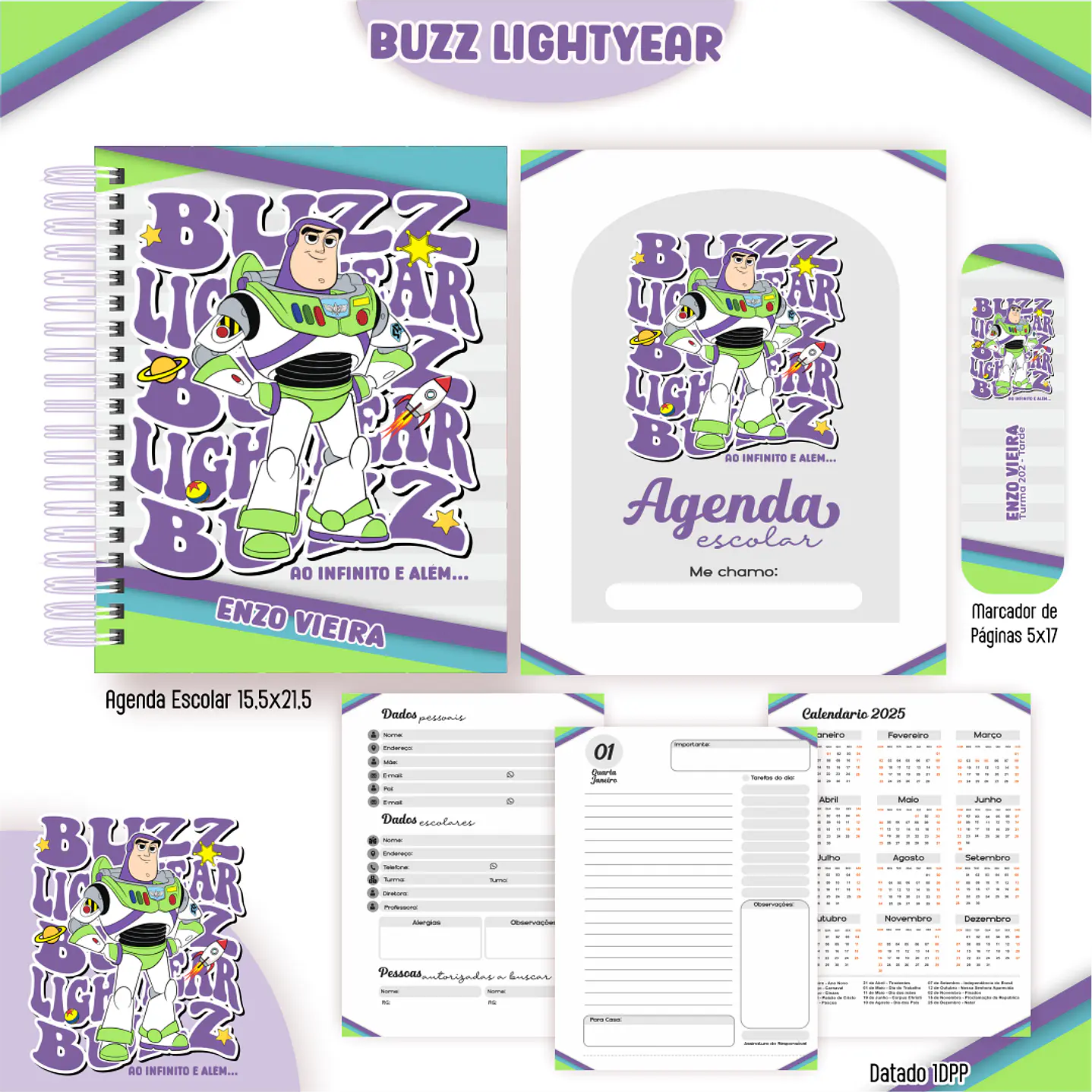 Kit Digital Encadernação Buzz Lightyear - Volta às Aulas  1