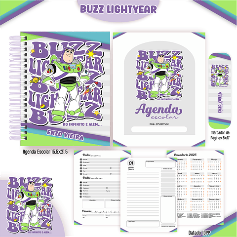 Kit Digital Encadernação Buzz Lightyear - Volta às Aulas 