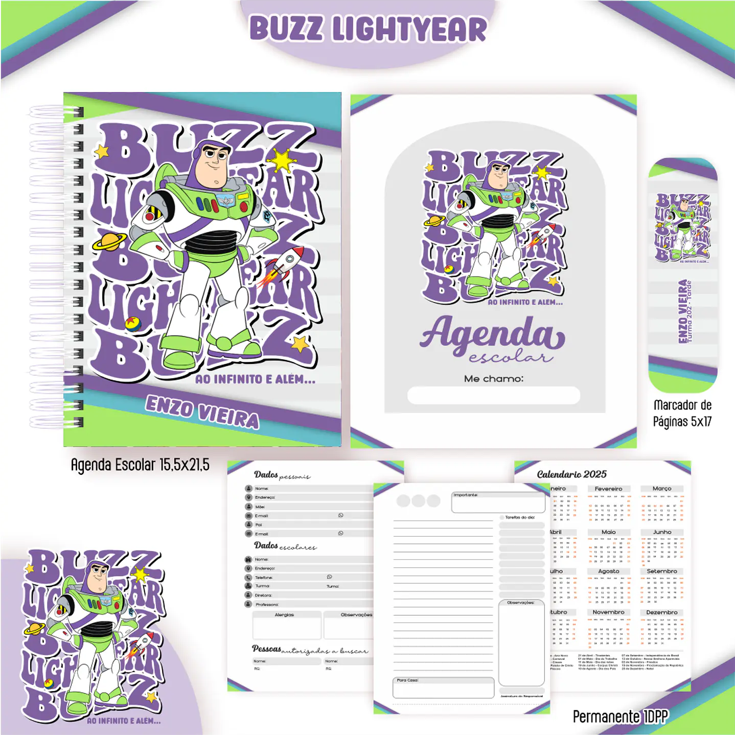 Kit Digital Encadernação Buzz Lightyear - Volta às Aulas  3