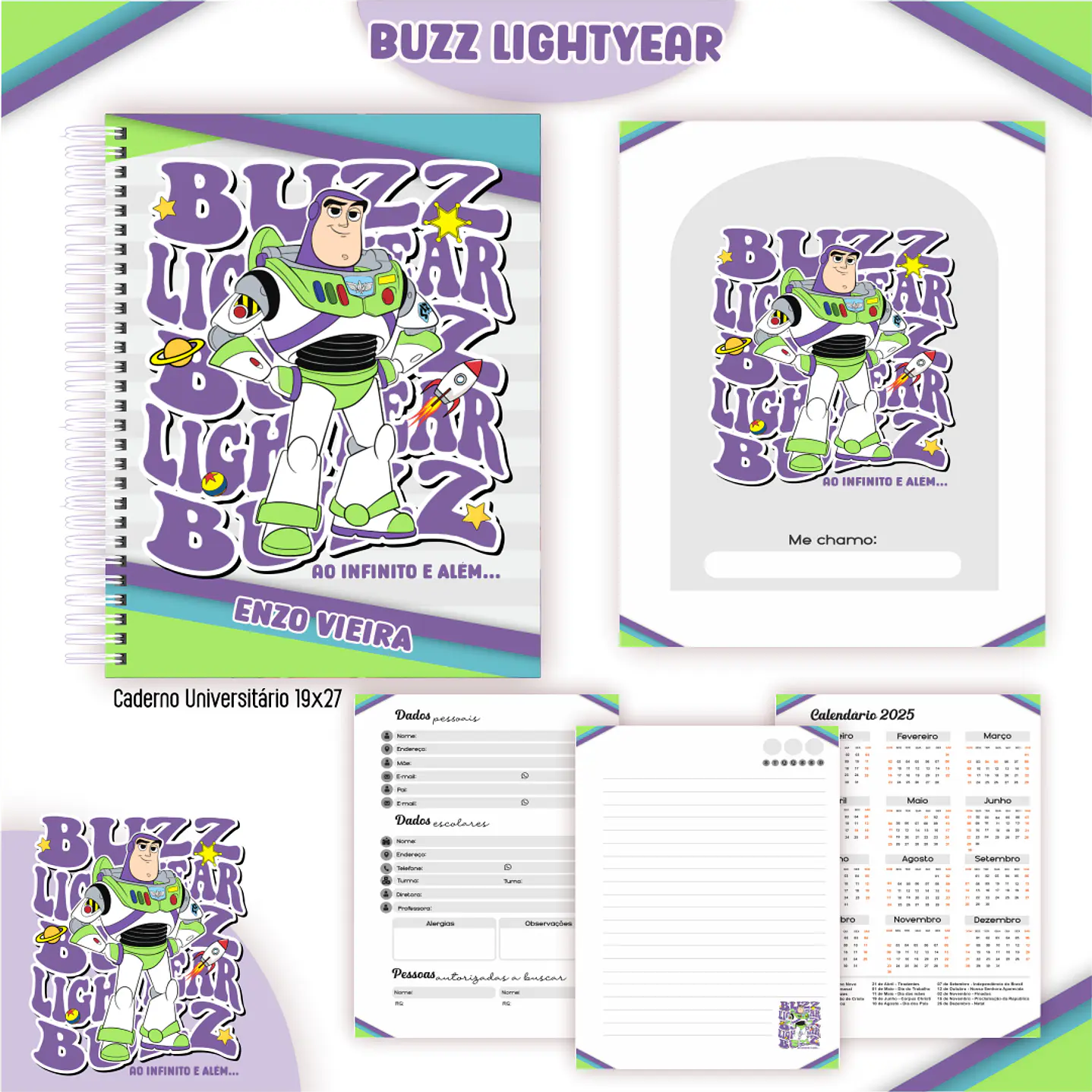 Kit Digital Encadernação Buzz Lightyear - Volta às Aulas  4