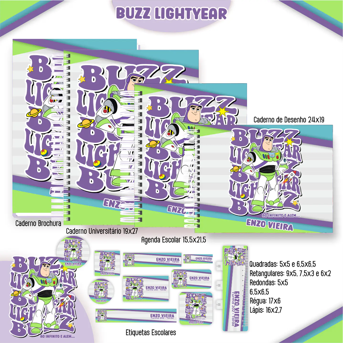 Kit Digital Encadernação Buzz Lightyear - Volta às Aulas  7