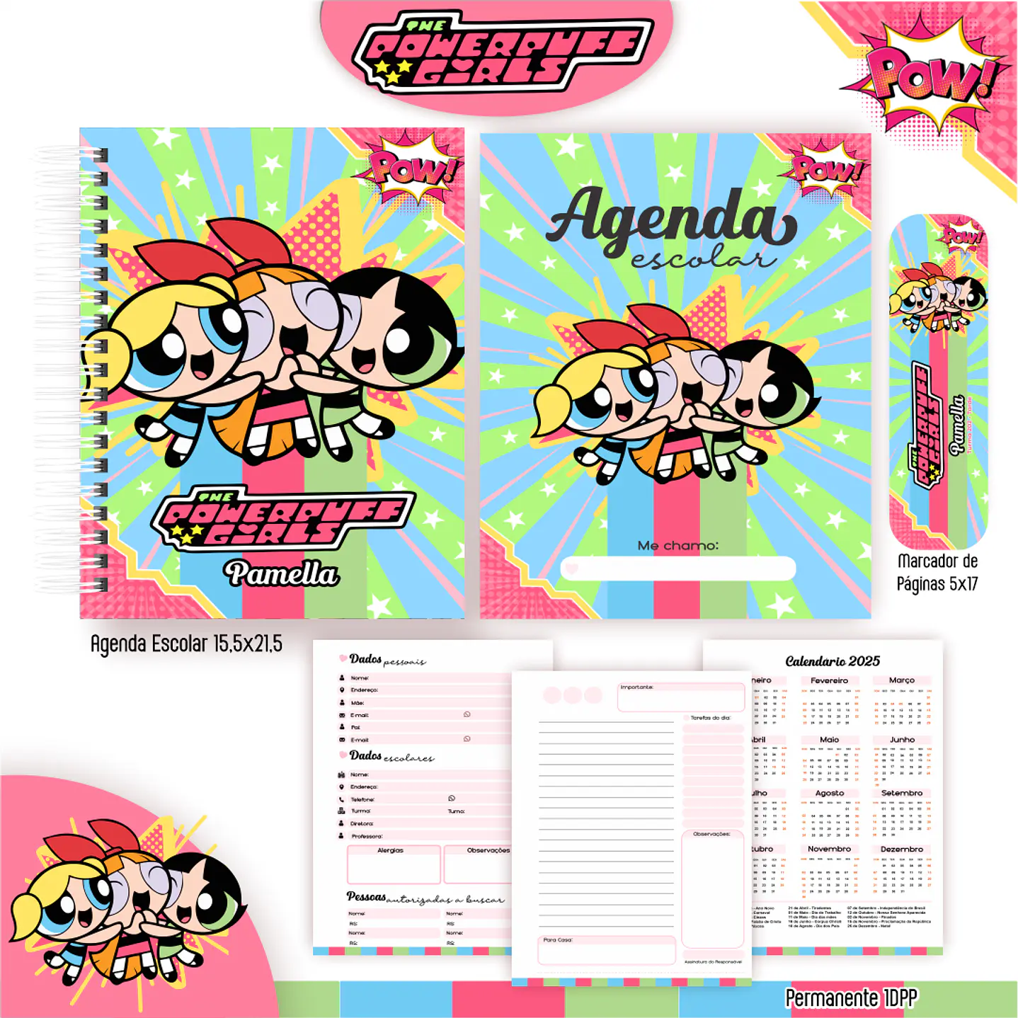 Kit Digital Encadernação As Meninas Superpoderosas - Volta às Aulas  7