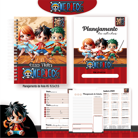 Kit Digital Encadernação One Piece - Volta às Aulas  