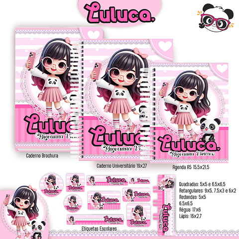 Kit Digital Encadernação Luluca - Volta às Aulas 