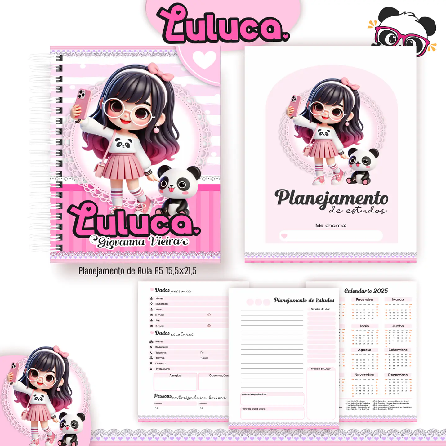 Kit Digital Encadernação Luluca - Volta às Aulas  2