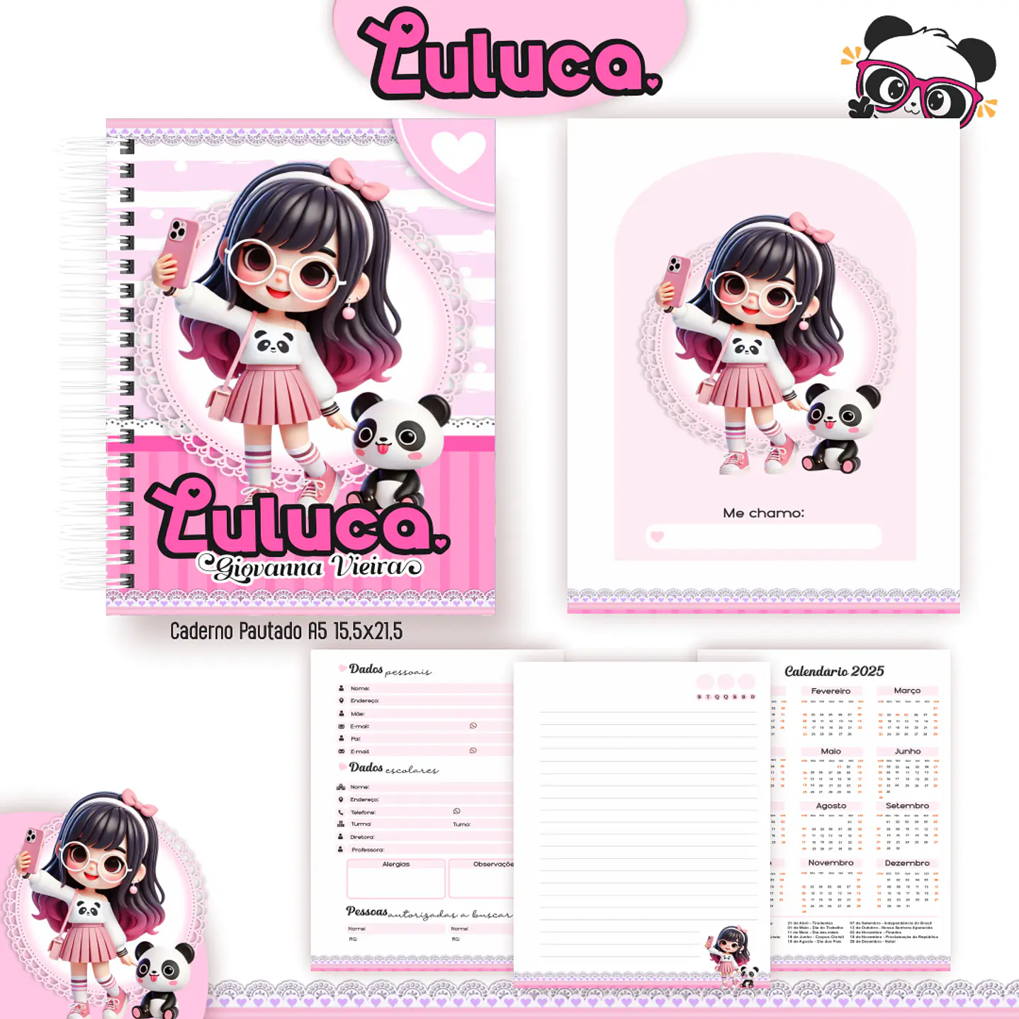 Kit Digital Encadernação Luluca - Volta às Aulas  3