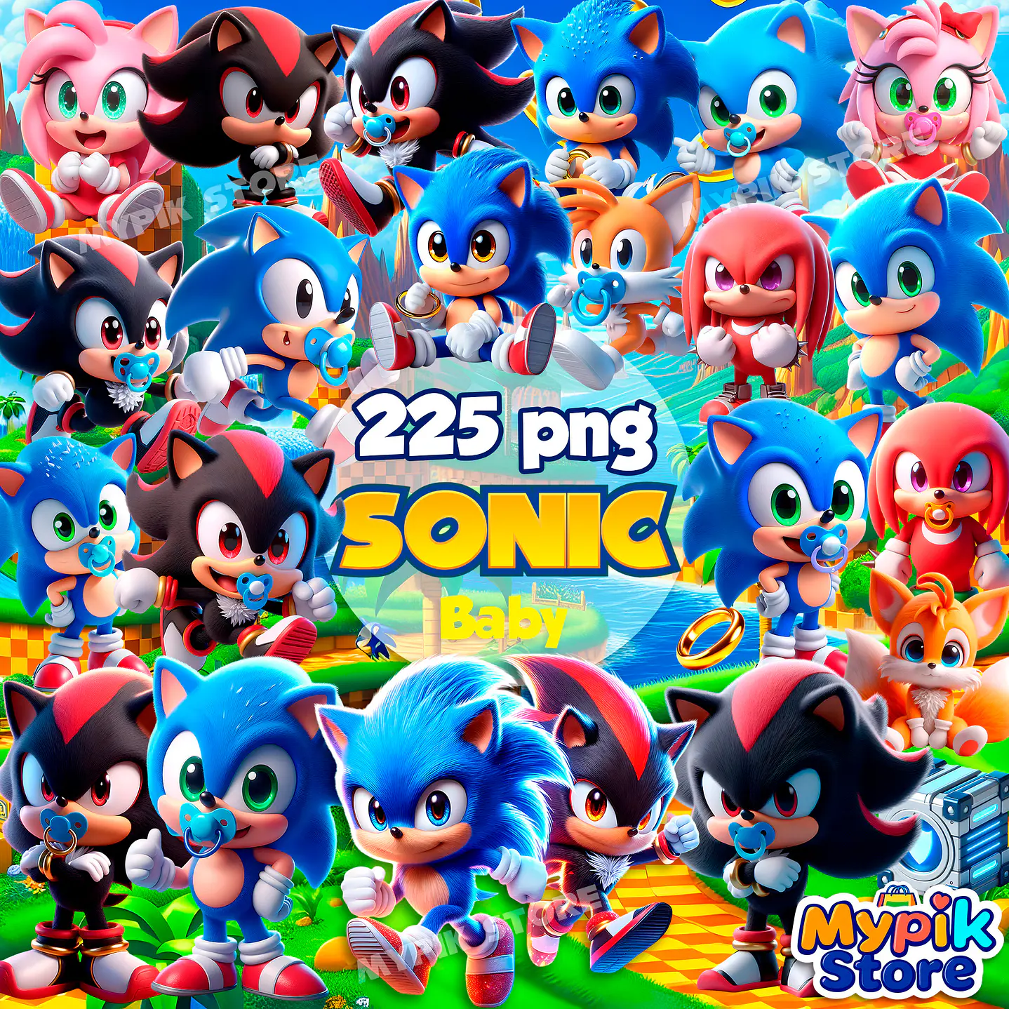 Kit Digital Sonic Baby Imagens PNG  1